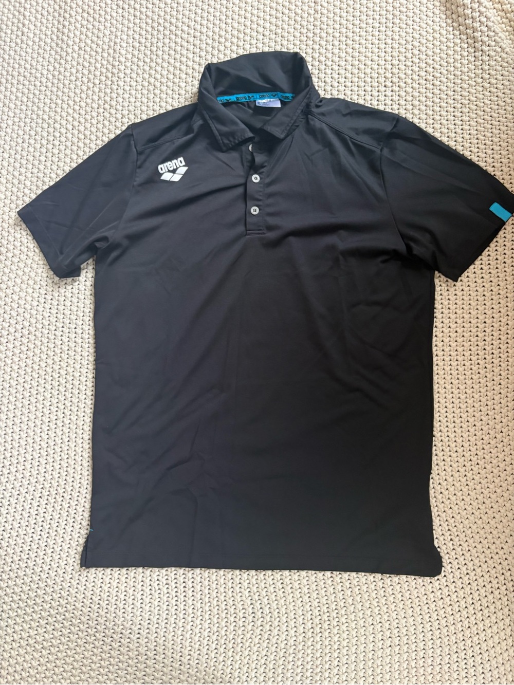 Arena Black Short-Sleeve Polo with Subtle Logo